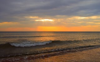 Картинка Закат, Море, Sunset, Волны, Sea