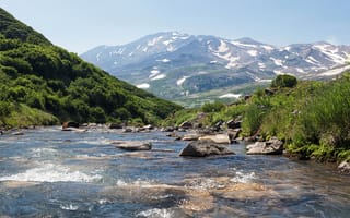 Картинка Россия, камни, Камчатка, течение, Kamchatka, горы, ручей