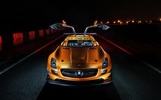 Картинка Mercedes-Benz, SLS, orange, GT3S, AMG