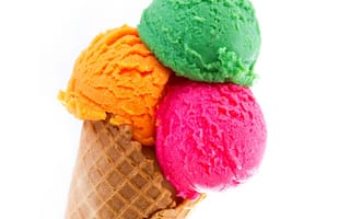 Картинка мороженое, вафли, цвет, холод, шарик, рожок