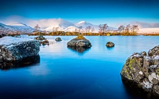 Картинка The Lochan, горы, лёд, озеро, камни