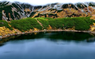 Картинка Япония, Toyama, Горы, Озеро, Природа
