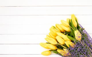 Картинка цветы, букет, тюльпаны, tulips, yellow, flowers, fresh, желтые