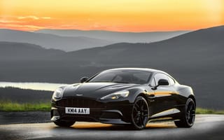 Картинка 2014, Aston Martin, астон мартин, вечер, Vanquish, ванквиш, Carbon Black, закат