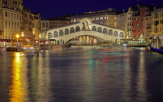 Обои дома, мост Риальто, канал, Италия, Венеция