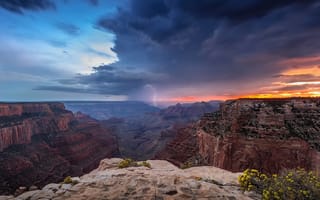 Картинка США, молния, Гранд-Каньон, Большой каньон, штат Аризона