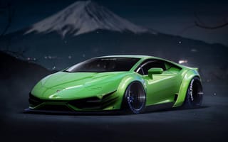Картинка Lamborghini, Tuning, Performance, Supercar, LP640-4, by Khyzyl Saleem, Huracan, Liberty, Green, Walk, Power, LB