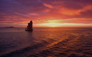 Картинка море, остров, дома, вечер, Норвегия, Norwegian amazing places