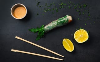 Картинка зелень, стол, fon, lemon, green, пакет, лимон, палочки