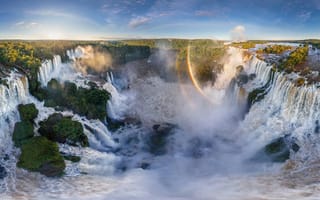 Картинка Южная Америка, водопады, Аргентина, радуги, Бразилия, Игуасу