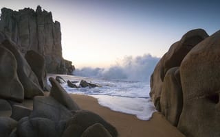 Картинка волна, море, скалы