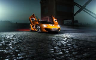 Картинка McLaren, Ligth, MP4-12C, Nigth, Beam, Supercar, Orange, Color