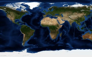 Картинка Земля, океаны, карта, материки, планета