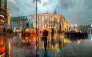 Обои Санкт-Петербург, дождь, пасмурно