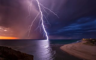 Картинка Австралия, молния, небо, ночь, вечер