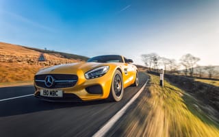 Картинка 2015, UK-spec, GT S, Mercedes, AMG, желтый, C190, мерседес, амг