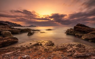 Картинка закат, Испания, побережье