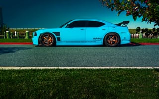 Картинка Dodge, Car, SRT8, Charger, Side, Blooded, Rides, Blue