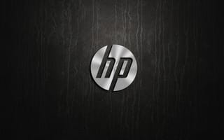 Картинка HP, logo, metal
