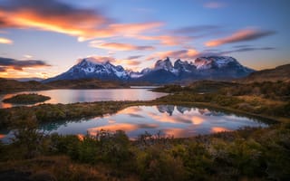 Картинка Южная Америка, озера, Чили, горы Анды, Патагония