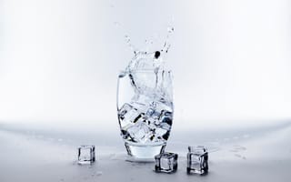 Картинка лед, вода, стакан