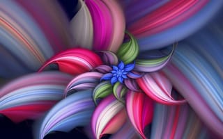 Картинка цветок, спираль, линии, краски, лепестки, объем