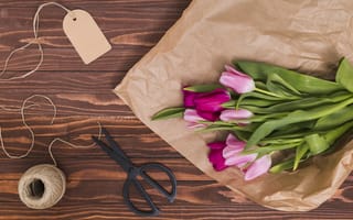 Обои цветы, tulips, бумага, тюльпаны, flowers, colorful, wood, purple, pink, spring, розовые
