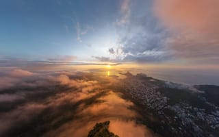 Картинка восход, Rio de Janeiro, город, Рио-де-Жанейро, Солнце