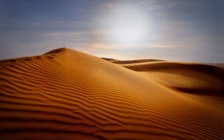 Обои пустыня, барханы, песок, небо, дюны