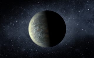 Картинка экзопланета, лира, кеплер-20f, туманности, сверхземля, звёзды