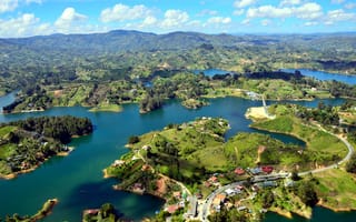 Картинка Guatape, панорама, островки, Colombia, река
