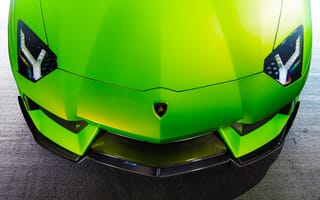 Картинка Lamborghini, Aventador-V, Vorsteiner, Supercar, Green, Front, Aventador, LP740-4