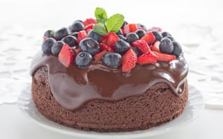 Картинка berries, черника, dessert, cake, выпечка, sweet, клубника, десерт, сладкое, шоколад, торт, ягоды