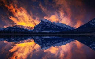 Картинка небо, Vermilion Lake, John S, Banff, горы, Canada, Канада