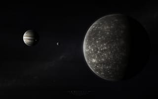 Картинка каллисто, солнечная система, газовый гигант, юпитер, млечный путь, спутники