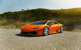 Картинка Lamborghini, Supercars, Front, Huracan, LP640-4, Orange, Sun, Edition, Diamond, Exotic
