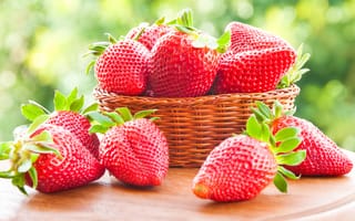 Картинка strawberry, ягоды, fresh, berries, red, красная, sweet, клубника, корзинка, спелая