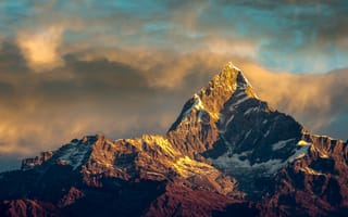 Картинка Гималаи, горный массив, Непал, Аннапурна, утро