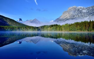 Обои лес, озеро, Канада, Banff National Park, природа, отражение
