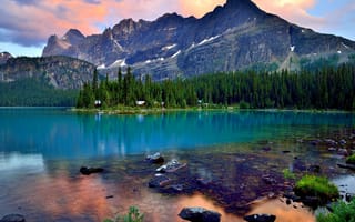 Картинка Канада, отражение, лес, горы, Бнаф, озеро, природа, пейзаж