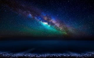 Картинка Канарские острова, небо, Атлантический океан, ночь, млечный путь, звезды