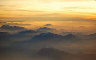 Картинка Италия, Альпы, туман, свет, утро, горы