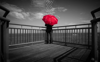 Картинка Jamie Frith, человек, зонт, photographer, набережная, photo, капли, дождь