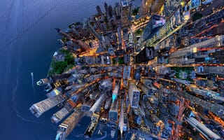 Картинка город, Нью - Йорк, США, вид сверху