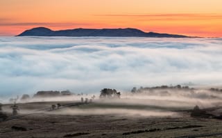 Картинка Loch Leven, Sunrise, Fog