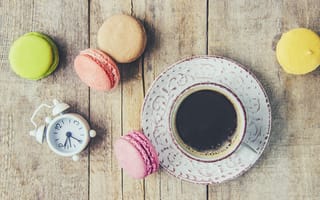 Картинка colorful, coffee cup, макаруны, french, macaron, чашка