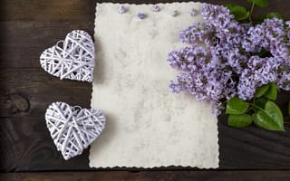 Картинка сердце, heart, flowers, сирень, lilac, romantic