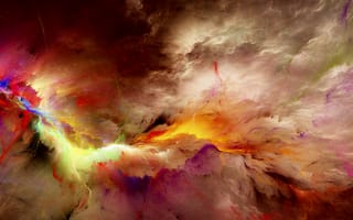 Обои abstract, unreal, space, облака, colors, clouds