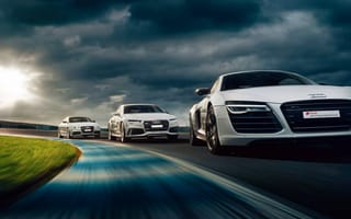 Картинка Audi, Track, RS5, Day, Cars, Sun, Experience, R8, RS7, Drive