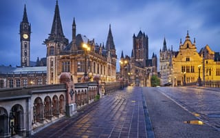 Картинка Ghent, здания, Бельгия, Belgium, Гент, мост